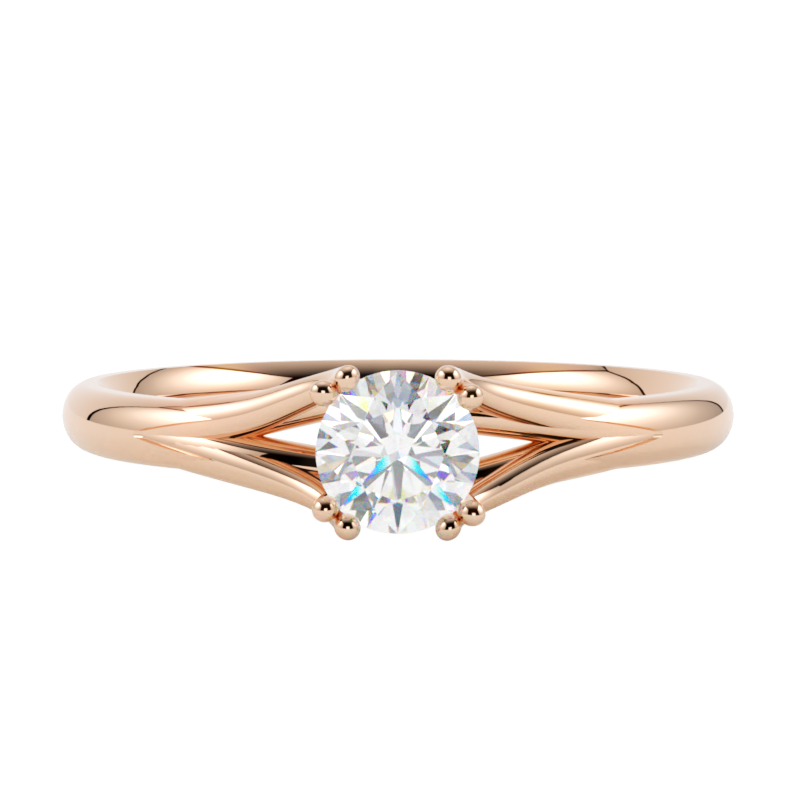 Pierścionek z diamentem Blask – złoto różowe 585 – GOLDPORT